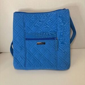 Vera Bradley Zip Top Crossbody Hipster Bag Quilted Coastal Blue Purse